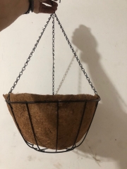 hanging basket,metal flower pot with coco liner