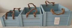 wooden crate,gift basket,wooden box,jute rope handle