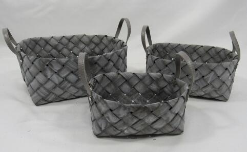 Fruit basket,gift basket,storage basket,wooden basket with leather handle