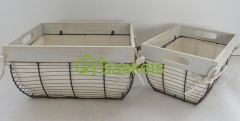 storage basket,gift basket,wire basket with liner,set of 2