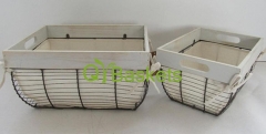 storage basket,gift basket,wire basket with liner,set of 2