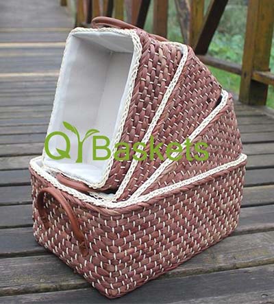 storage basket,gift basket,made of maize,set of 4