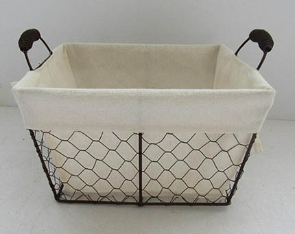 storage basket,wire basket,gift basket with fabric liner
