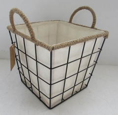 wire storage basket gift basket with liner