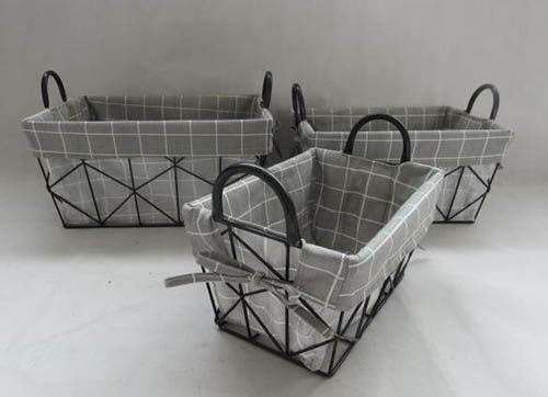 storage basket,gift basket,wired basket with fabric liner