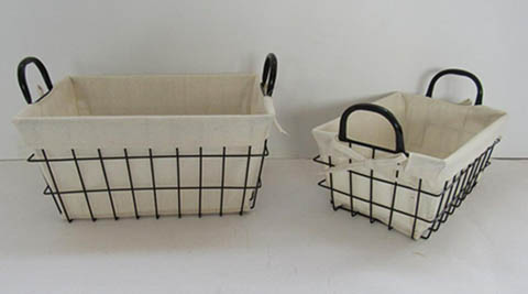 storage basket,gift basket,wired basket with fabric liner