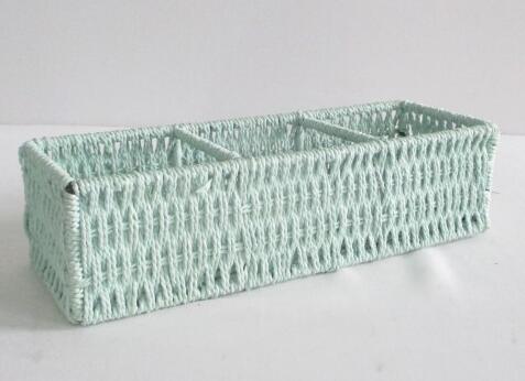 storage basket,made of paper rope with metal frame