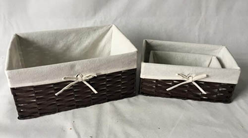 storage basket,gift basket,made of paper rope with fabric liner
