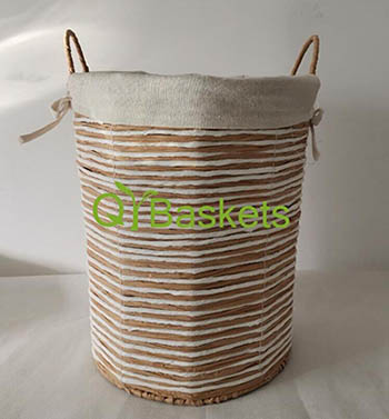 storage basket,laundry basket,made of paper rope with metal frame