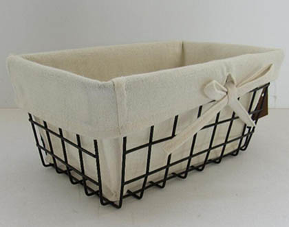 storage basket,wired basket,gift basket with fabric liner