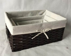 storage basket,gift basket,made of paper rope with fabric liner