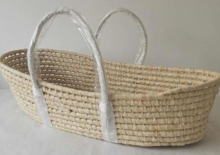 moses basket,baby carrier basket,,maize woven,soft and durable