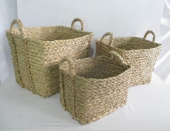 storage basket,laundry basket,made of rush,S/3