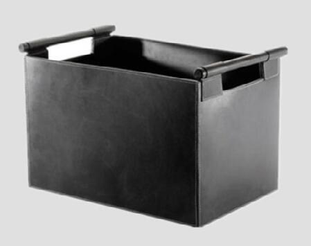 Storage basket log basket made of faux leather