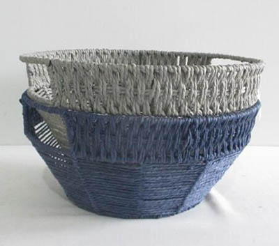 storage basket,gift basket,made of paper rope with metal frame