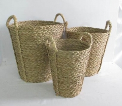 storage basket,laundry basket,made of rush,S/3