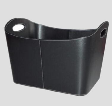Storage basket log basket made of faux leather