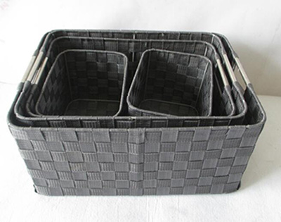 pp webbing storage basket set of 5