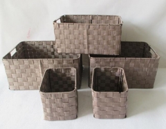 pp webbing storage basket set of 5