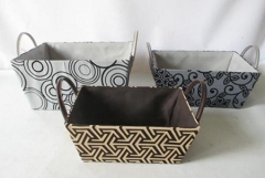 storage basket,gift basket,faux leather handle