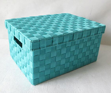 storage basket with covermade of PP webbing with metal frame