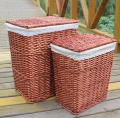 wicker laundry basket with cover,wicker storage basket,set of 2