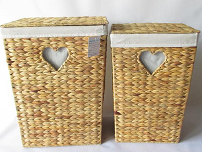 water hyacinth storage basket with lid