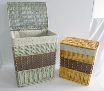 wicker laundry basket,wicker storage basket with fabric liner,S/2