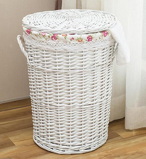 wicker laundry basket with cover,wicker storage basket with fabric liner