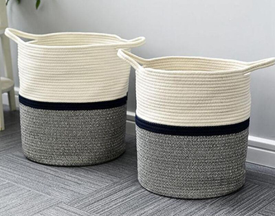 storage basket,laundry basket,cotton rope basket