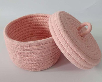 cotton rope storage basket with cover,gift basket