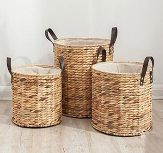 storage basket,wicker basket,water hyacinth basket with liner