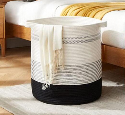 cotton rope storage basket,laundry basket