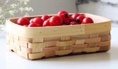 wooden chip storage basket,fruit basket