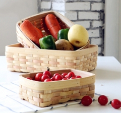 wooden chip storage basket,fruit basket