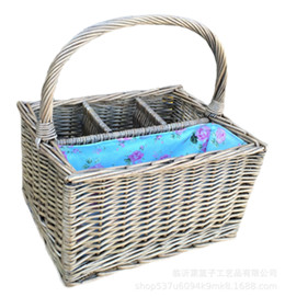 willow picnic hamper,picnic basket with wine carrier