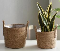 Natural & Metal Flower Pot