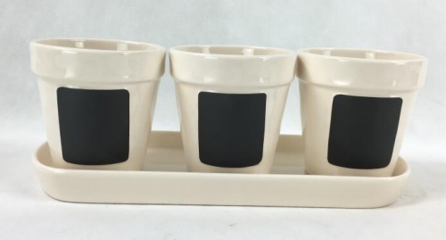 Ceramic flower pot plant pot with tray