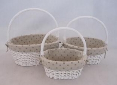 willow storage basket gift basket with liner set of 3