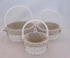 willow storage basket gift basket with liner set of 3