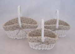 willow storage basket gift basket with liner set of 3