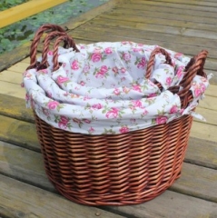 willow storage basket gift basket with liner