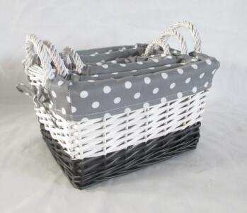 willow storage basket gift basket with handle and liner