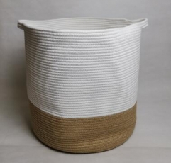 folded cotton rope laundry baskets