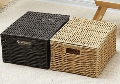 storage basket with lid resin basket with metal frame,S/3