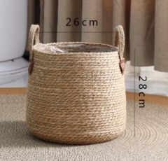 100% hand woven rush plant pot flower pot with plastic liner