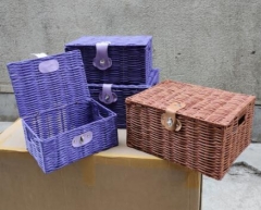 resin wicker storage basket gift hamper set of 3