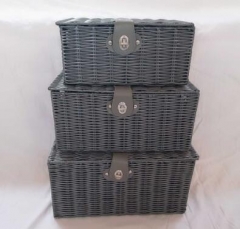 resin wicker storage basket gift hamper set of 3