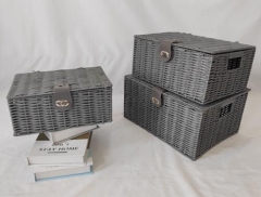 resin wicker storage basket gift hamper set of 3