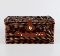 full willow picnic basket service for 4